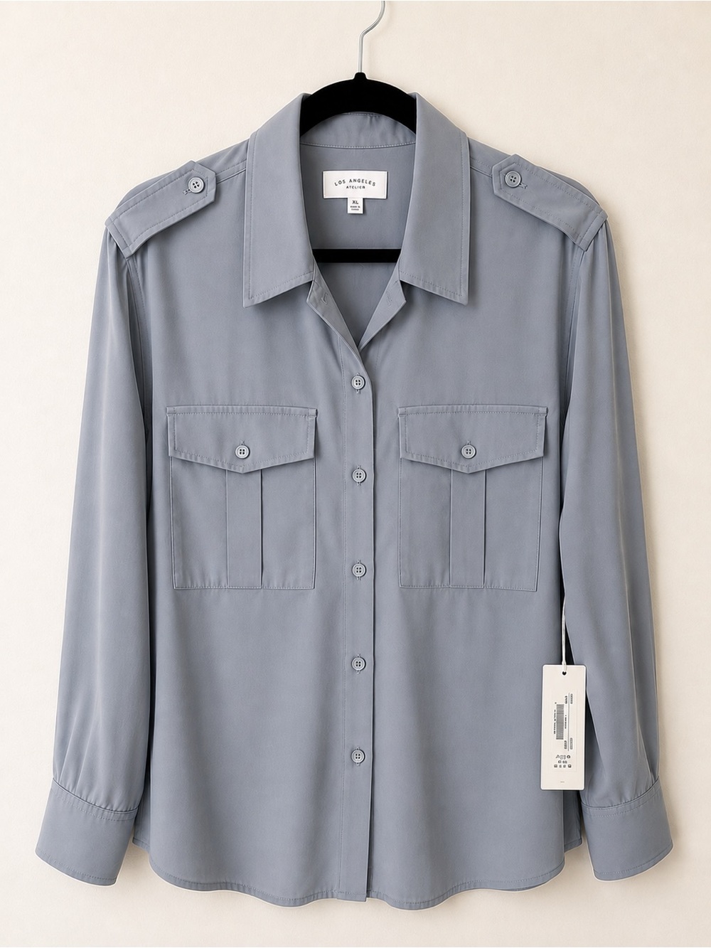 AG Adriano Goldschmied Cybil Monaco Blue Utility Shirt XL NWT